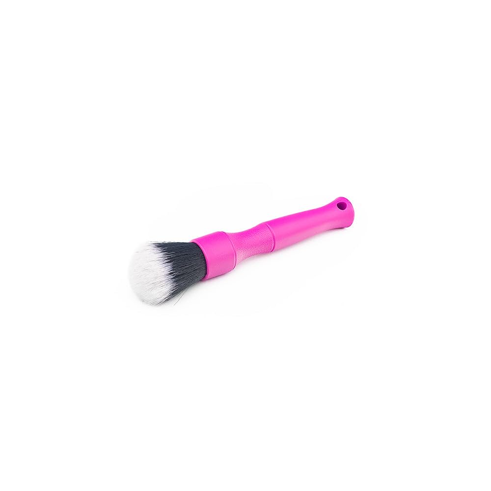 Detail Factory - Synthetic Detailing Brush Combo Kit - Ultra-Soft Synthetic Bristles, Scratch-Free, Instrument Panels, Emblems, One Long Handle + One Short Handle, Pink (2-Pack) - Image 3