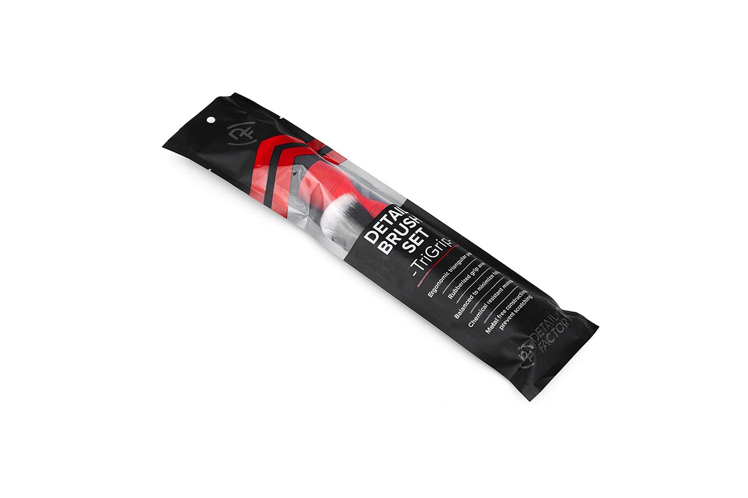 Detail Factory - TriGrip Ultra-Soft Detailing Brush Set - Scratch-Free Cleaning for Exterior, Interior Panels, Emblems, Badges, Gauges, Infotainment Screen - Red - Image 3