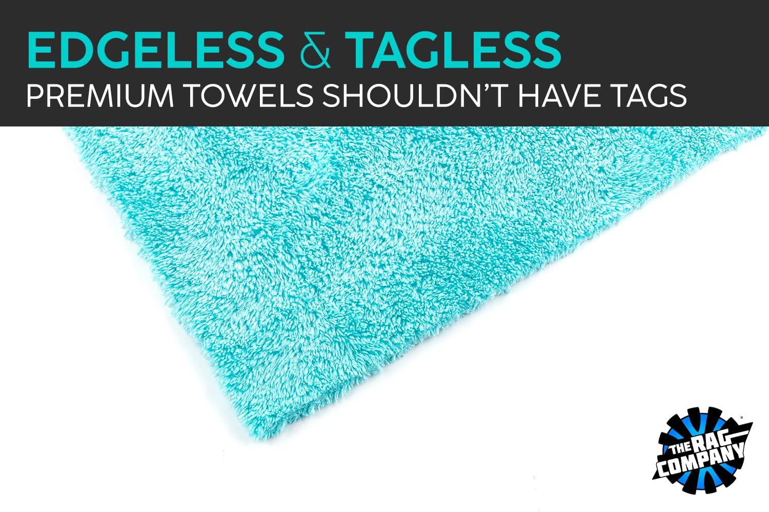 The Rag Company - Eagle Edgeless 450 (6-Pack) Professional Korean 70/30 Blend Super Plush Microfiber Detailing Buffing Polishing Drying Towels for Cars 16x16 in, Teal Blue - Image 3