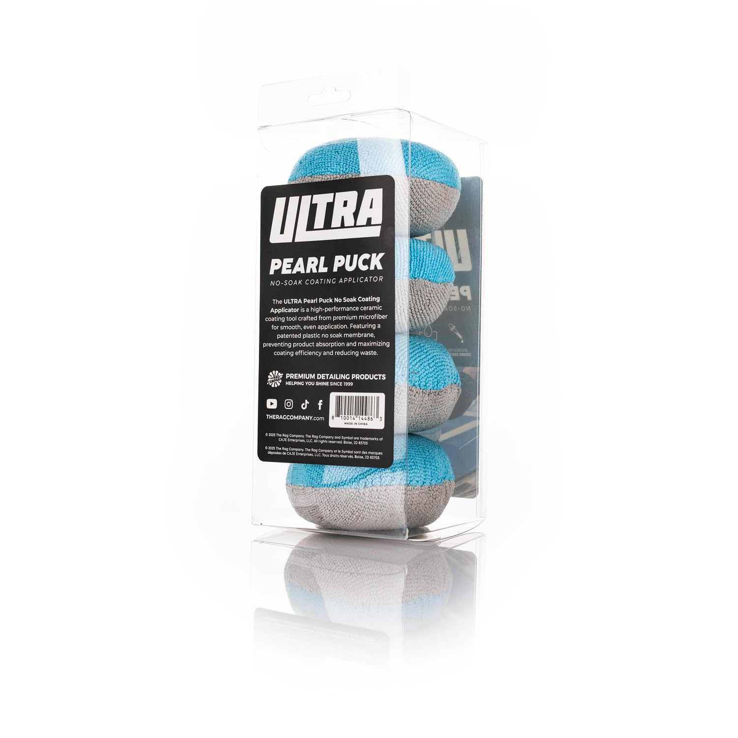 The Rag Company - Ultra Pearl Puck Applicator - Pearl Weave Microfiber with Patented No-Soak Barrier for Applying & Buffing Waxes, Coatings, & Cleaners, 4 Pack - Image 5